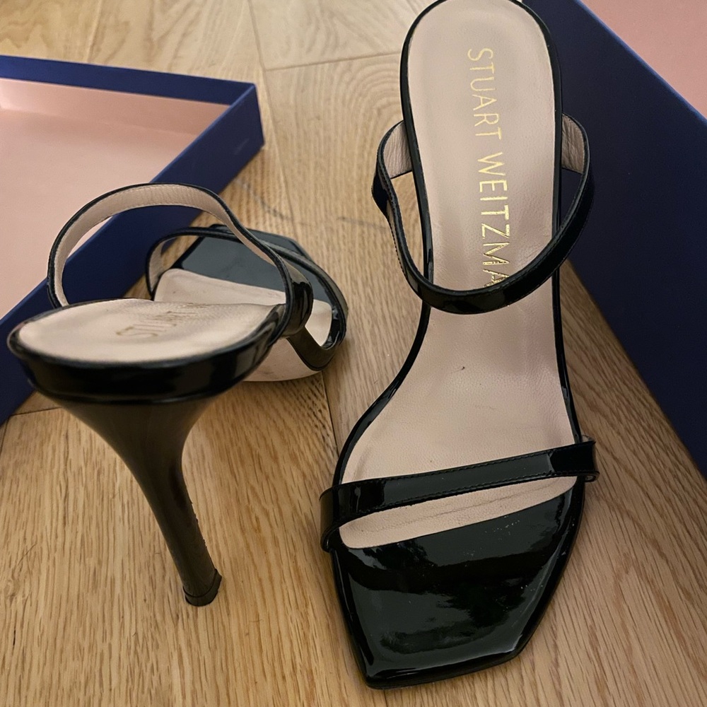 stuart weitzman aleena 100mm square toe sandals size 8